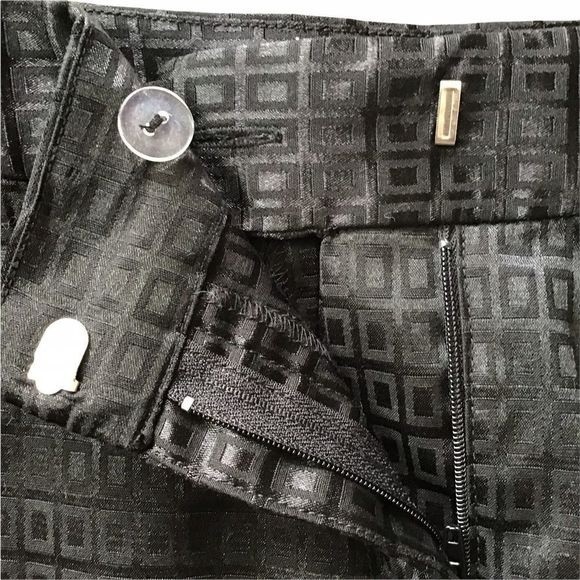 ELEN TRACY Dress Pants Window-Pane Textured Black Mid-Rise Size 4 - Picture 5 of 8